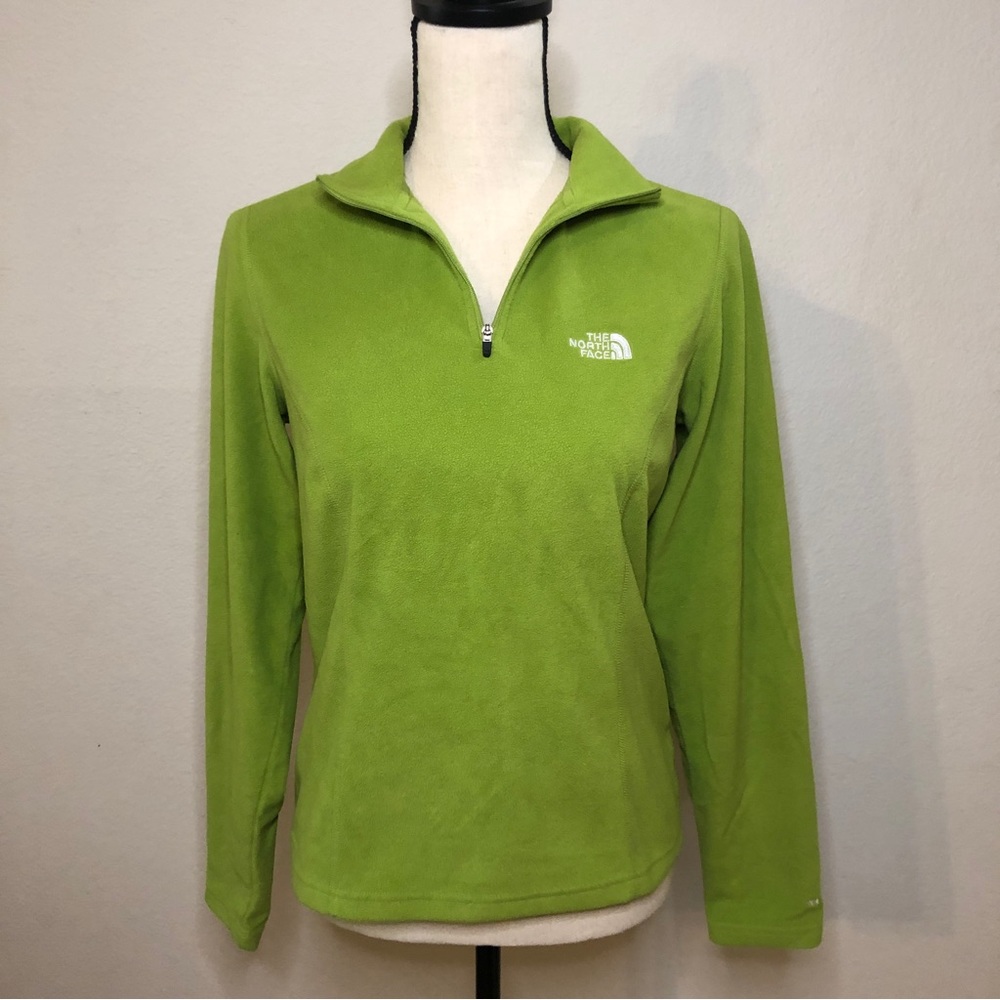 The North Face TKA100 Green Quarter Zip Mock Neck Fleece Pullover Size S/P